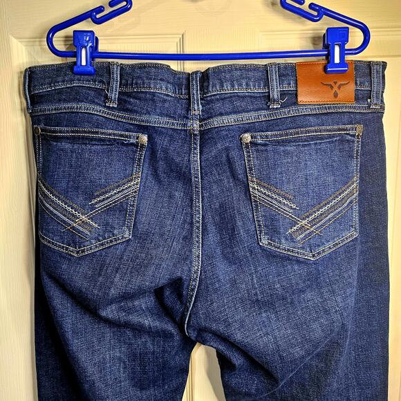Wrangler 20X Relaxed Straight Jeans – Men's 42x33, Dark Wash, Classic Denim - Picture 4 of 8